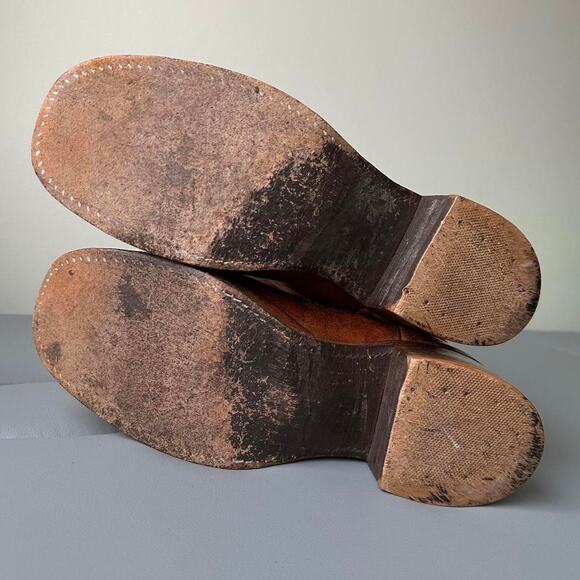 Vintage 60s 70s Frye Brown Mahogany Leather Campus Heel Boot - Picture 6 of 8